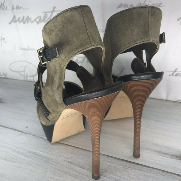 Sam Edelman Noura Sage Suede Black Leather 9M - Picture 5 of 8